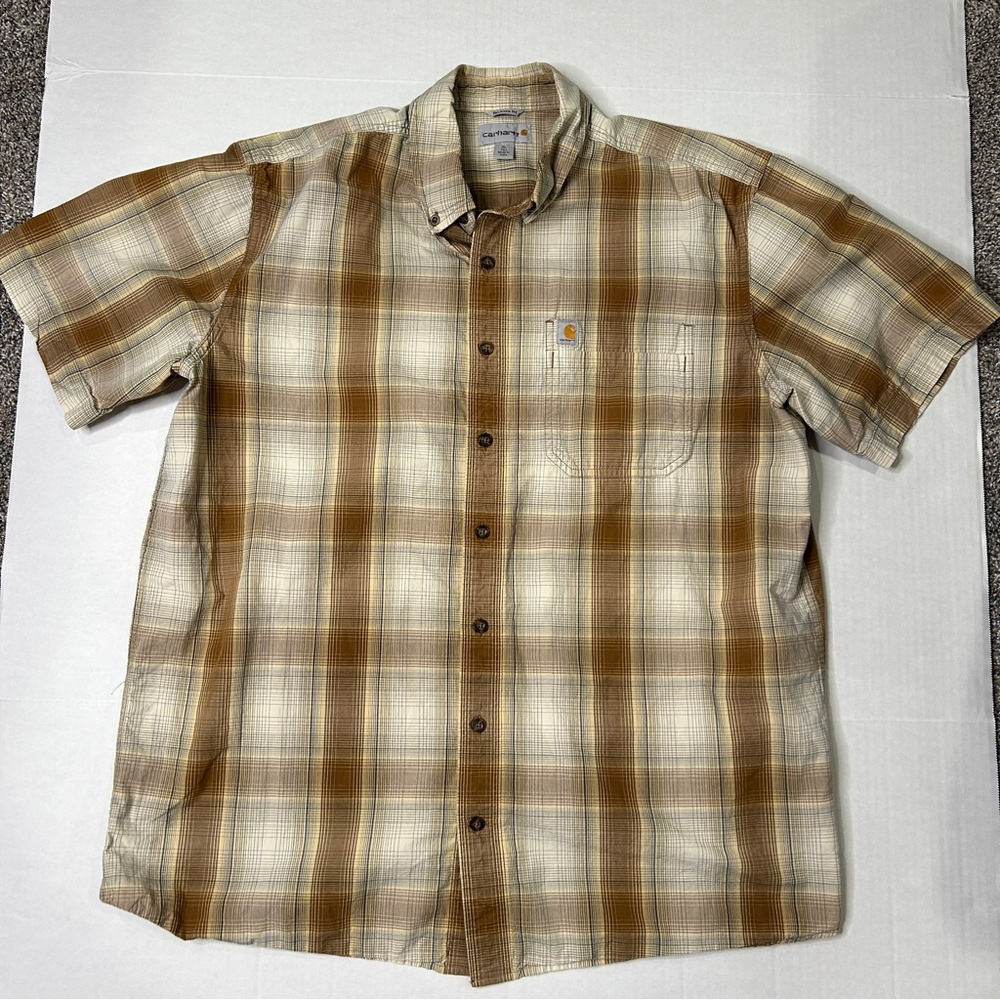 Carhartt Men’s Short Sleeve Button Down Shirt XL